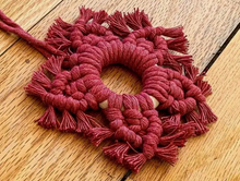 Load image into Gallery viewer, Rose Macrame Snowflake Ornaments Why Knot
