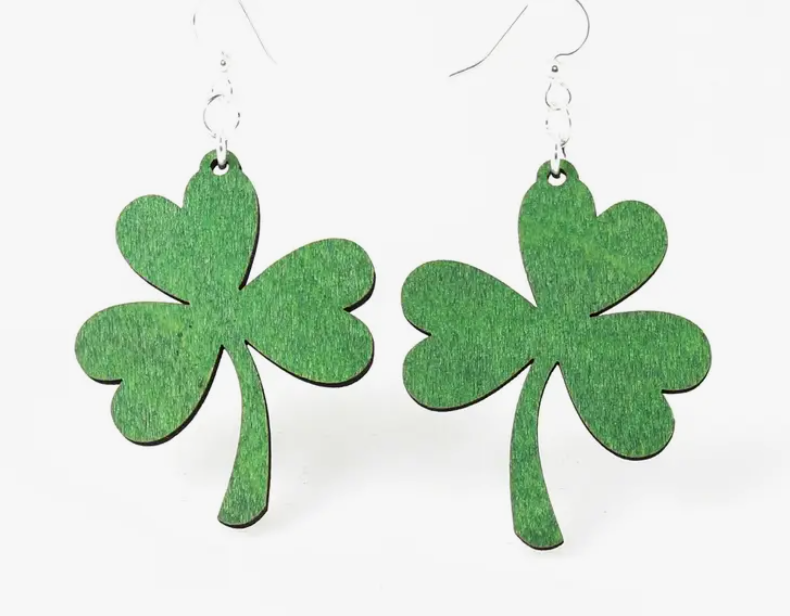 Shamrock Earrings Green Tree