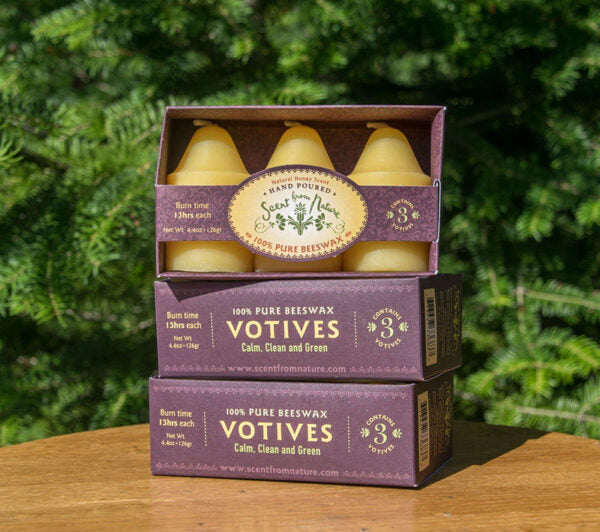 3 Pack Mini Votives  Beeswax