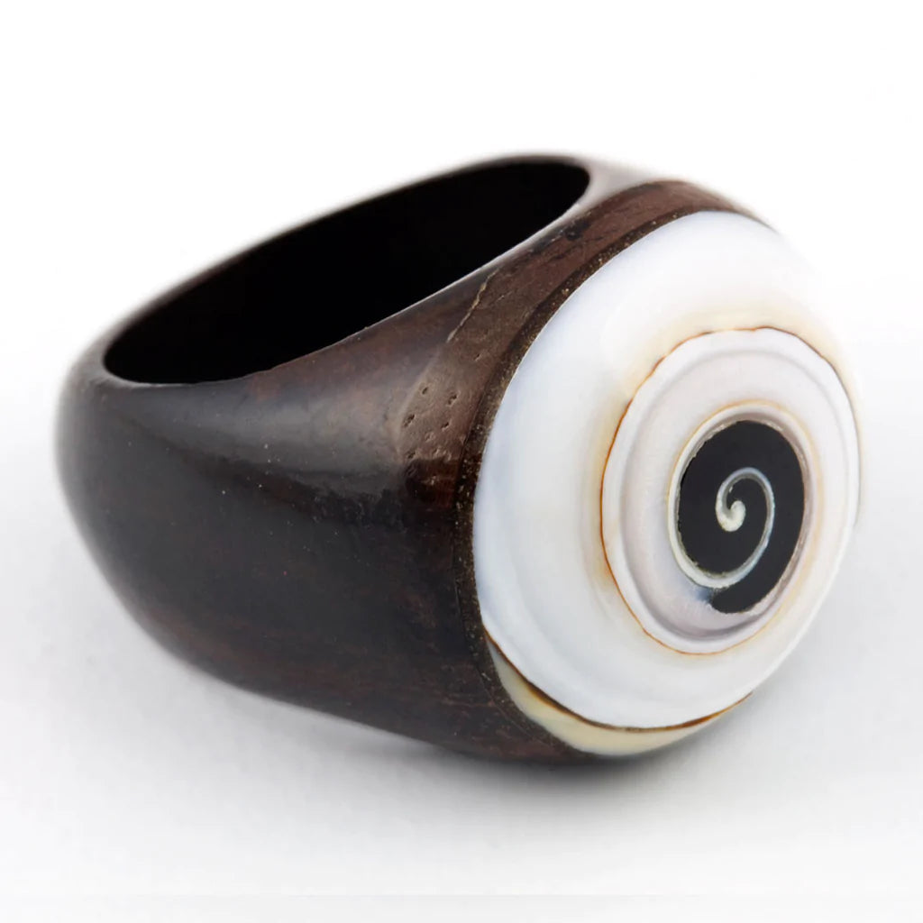 Spiral Shell Wooden Ring