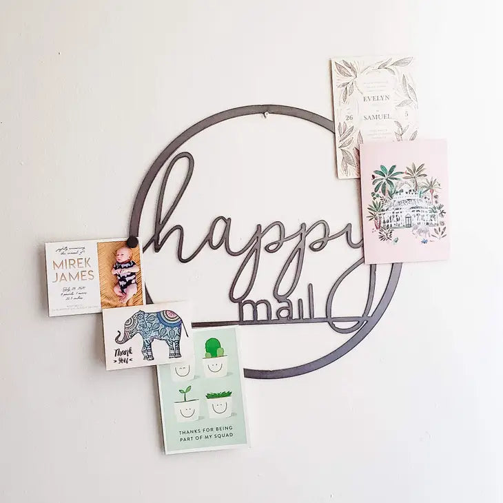 Happy Mail Circle Wall Decor