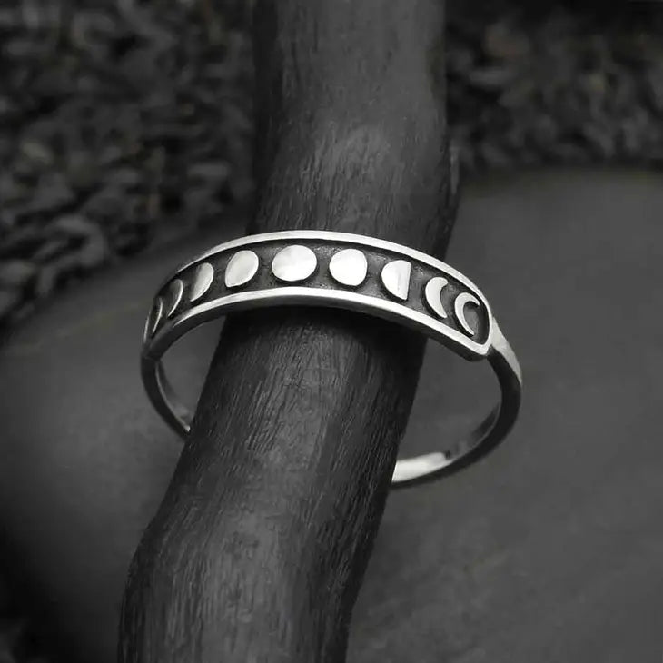 Moon Phases Ring  Sterling Silver