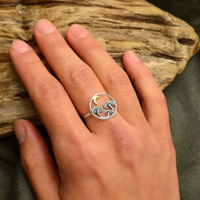 Load image into Gallery viewer, Sterling Silver Mushroom Ring with Bronze Moon
