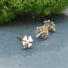 Load image into Gallery viewer, Sterling Silver Four Leaf Clover Post Earrings 5x5mm
