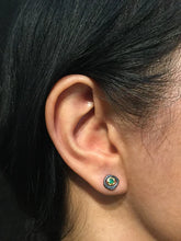 Load image into Gallery viewer, Emerald Pebble Stud Earrings
