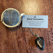 Load image into Gallery viewer, Black Tourmaline Tea Infuser Woodland Awakening
