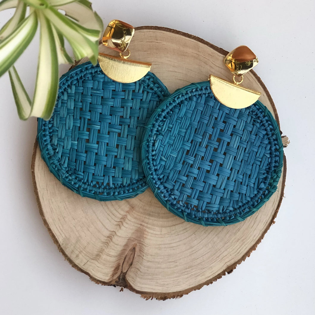 Finely Handwoven Iraca Straw R Turquoise
